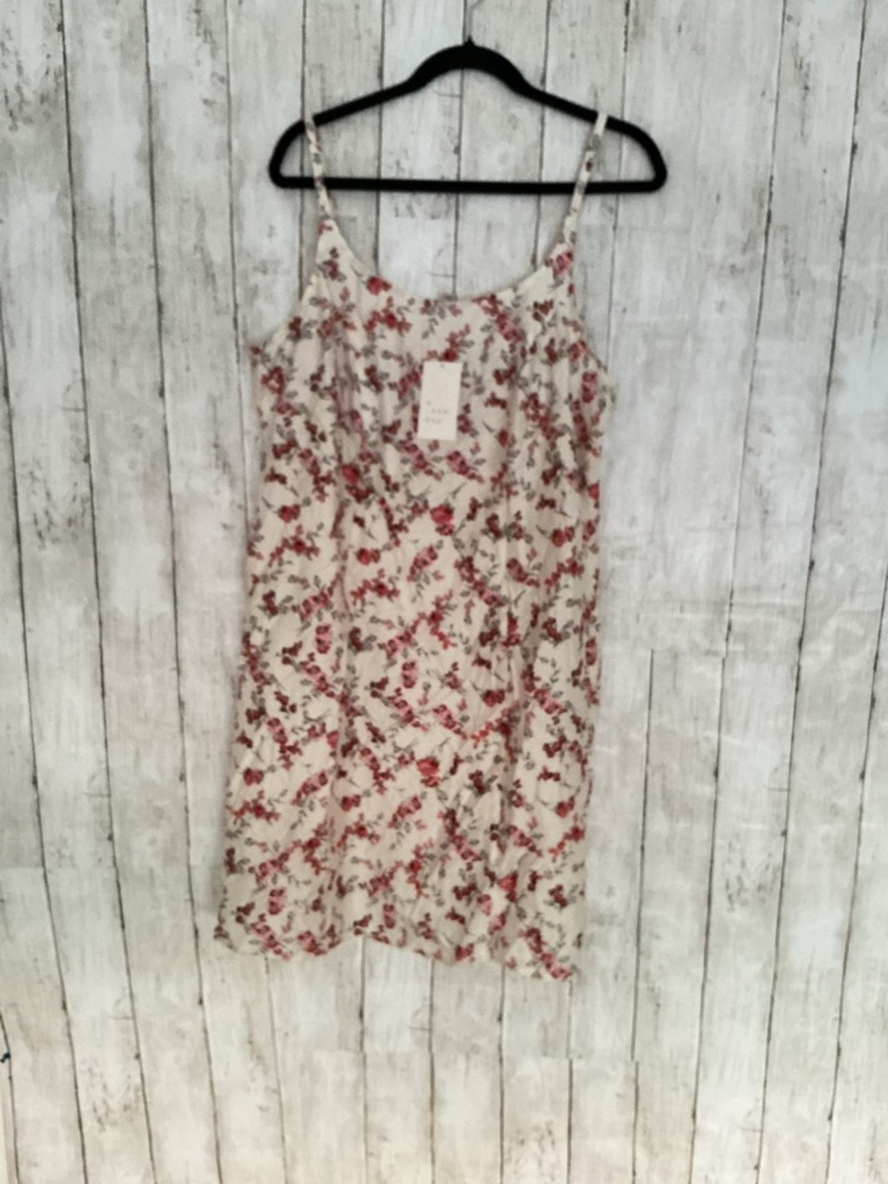 a new day Cream Dress with Pink and Red Floral Print